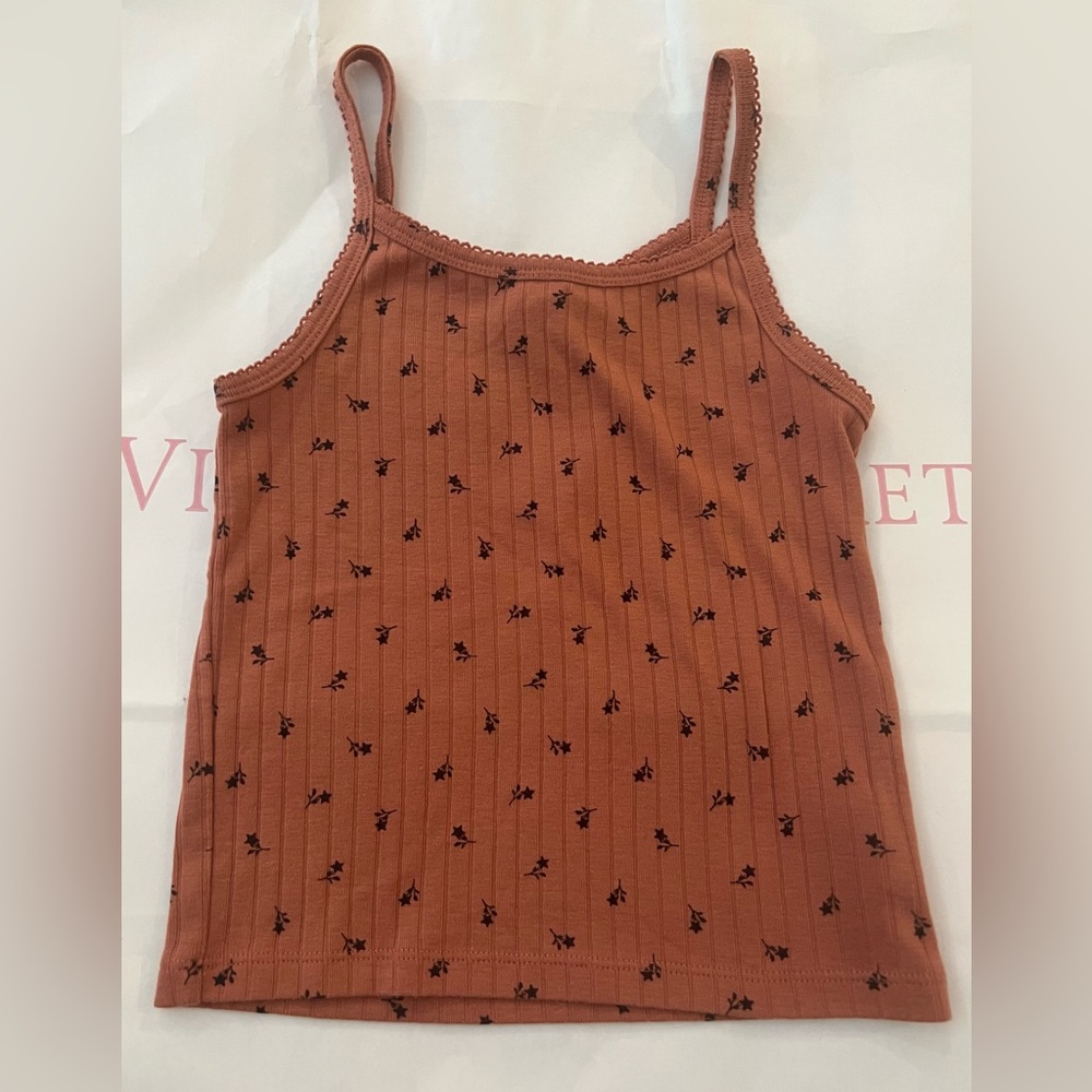 GAP teen floral Rust Tank Top